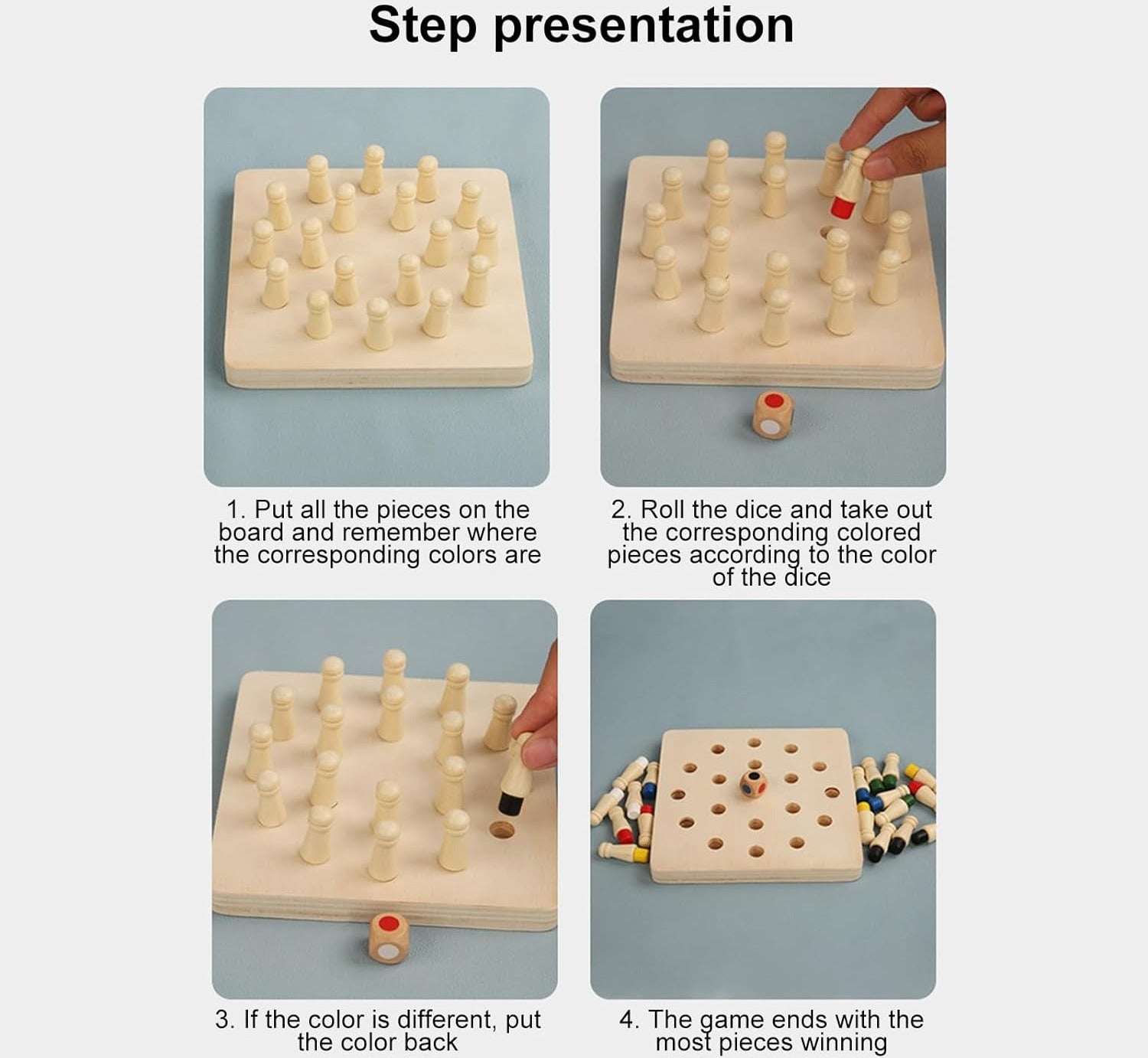 Wooden Color Memory Chess Game - 067 - Default Title - Odeez | Educational Toys Pakistan 