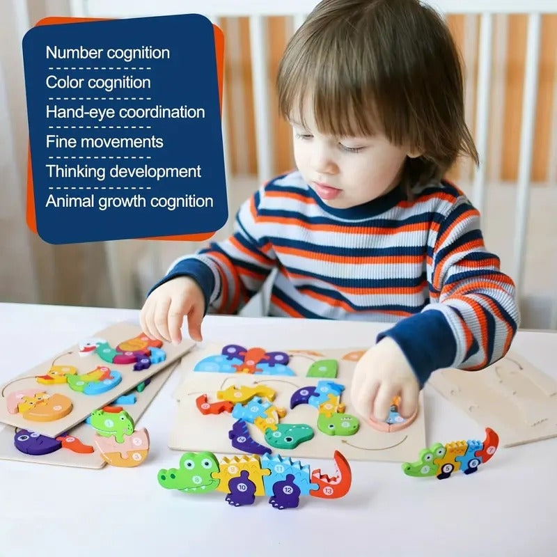 3D Cognitive Puzzle of Animal Growth - Random Animals - Default Title - Odeez | Educational Toys Pakistan 