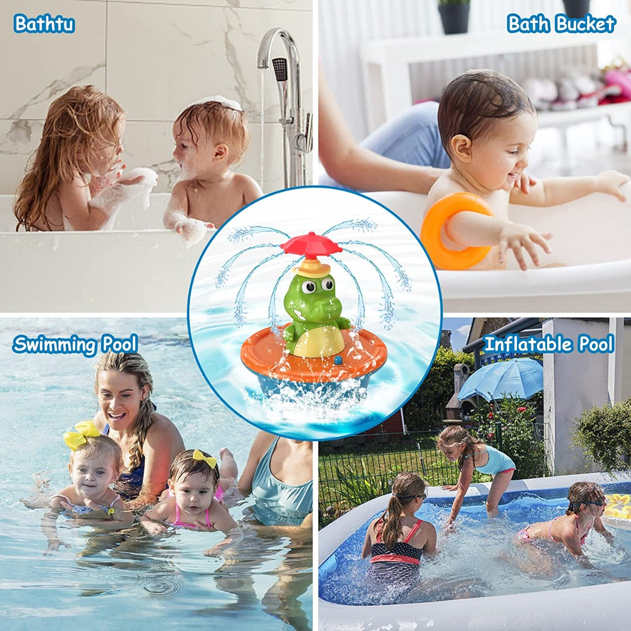 Fountain Happy Crocodile Baby Bath Toy - 011 - Default Title - Odeez | Educational Toys Pakistan 