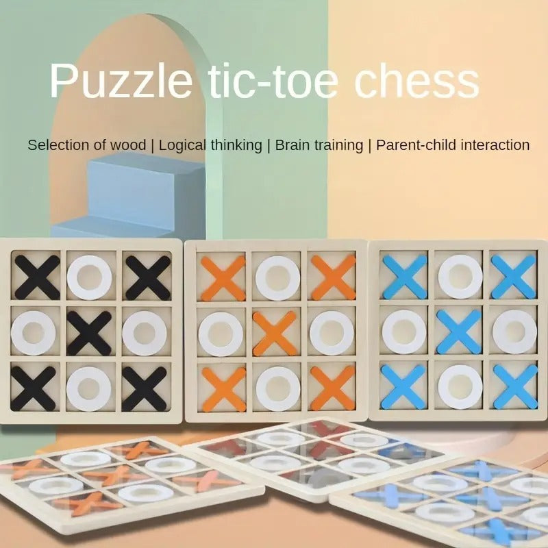 Wooden Tic-Tac-Toe Puzzle Game - 293 - Default Title - Odeez | Educational Toys Pakistan 