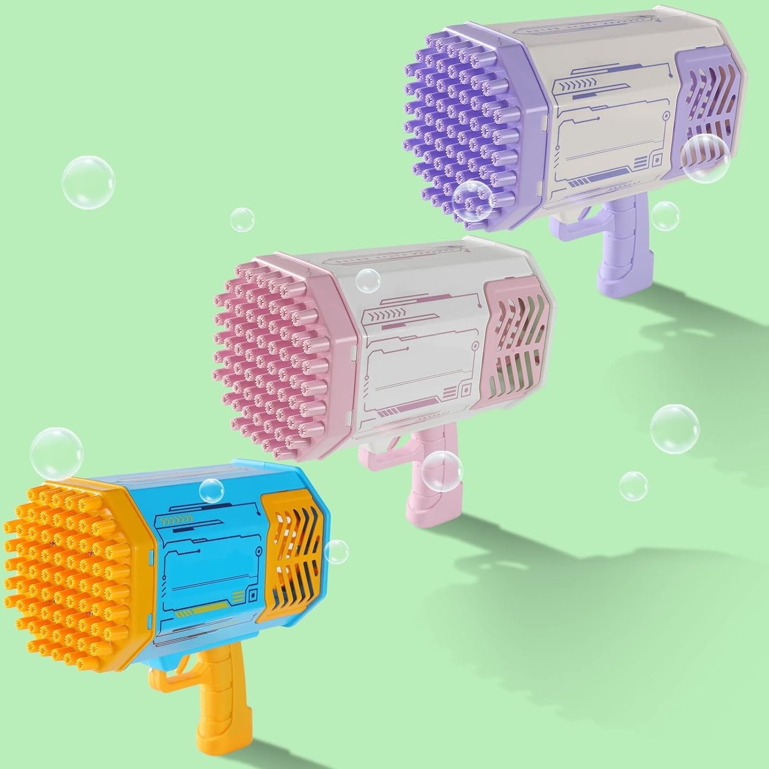 Bubble Machine Blaster Gun with Lights Battery Operated - 69 Holes - Default Title - Odeez | Educational Toys Pakistan 