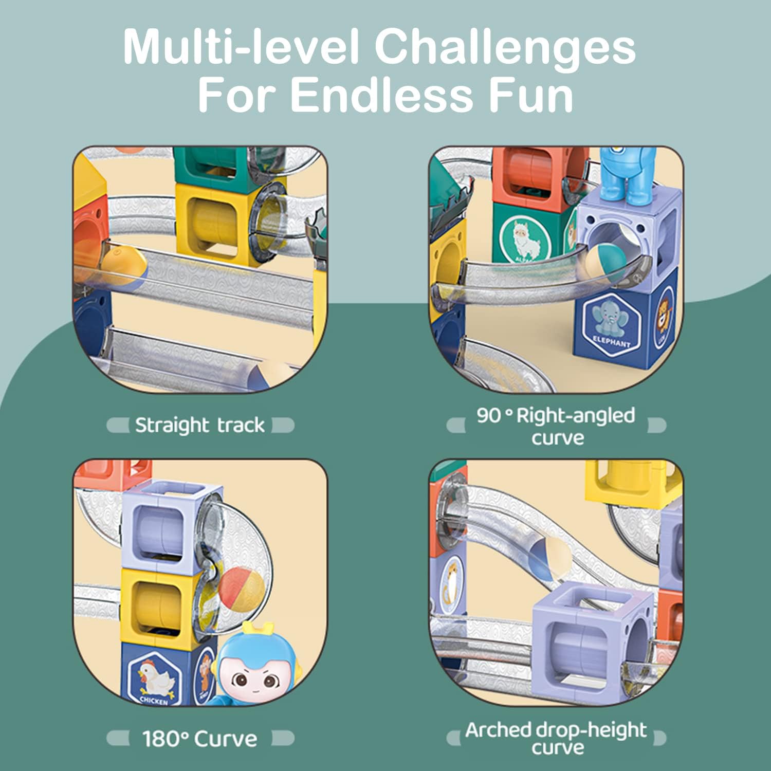 STEM Marble Run Magnetic Stacking Blocks with Dolls - 701 - Default Title - Odeez | Educational Toys Pakistan 