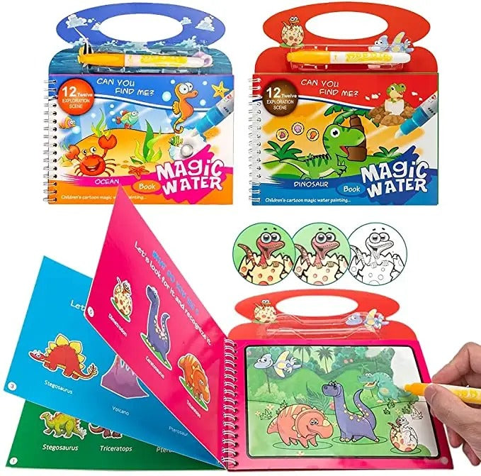 Water Magic Doodle Colorful Book with Handle - Random Designs - Default Title - Odeez | Educational Toys Pakistan 