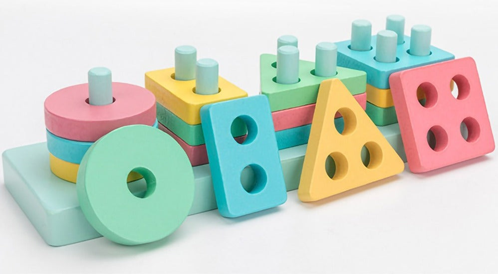 Wooden Four Columns Shape Sorting Kit - 738 - Default Title - Odeez | Educational Toys Pakistan 