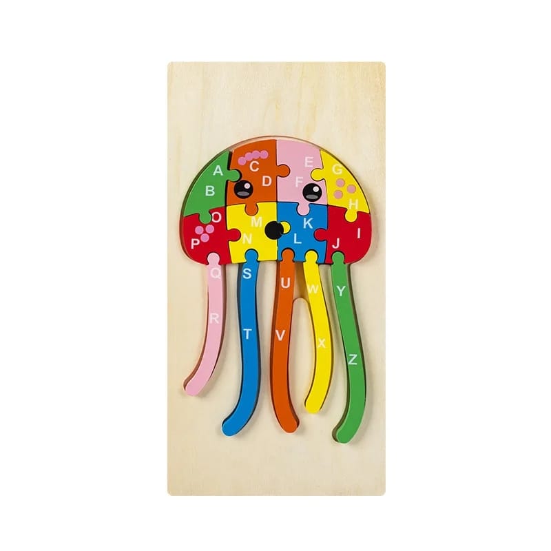 Wooden Alphabet Learning Jigsaw Puzzle Random Character - 191 - Default Title - Odeez | Educational Toys Pakistan 
