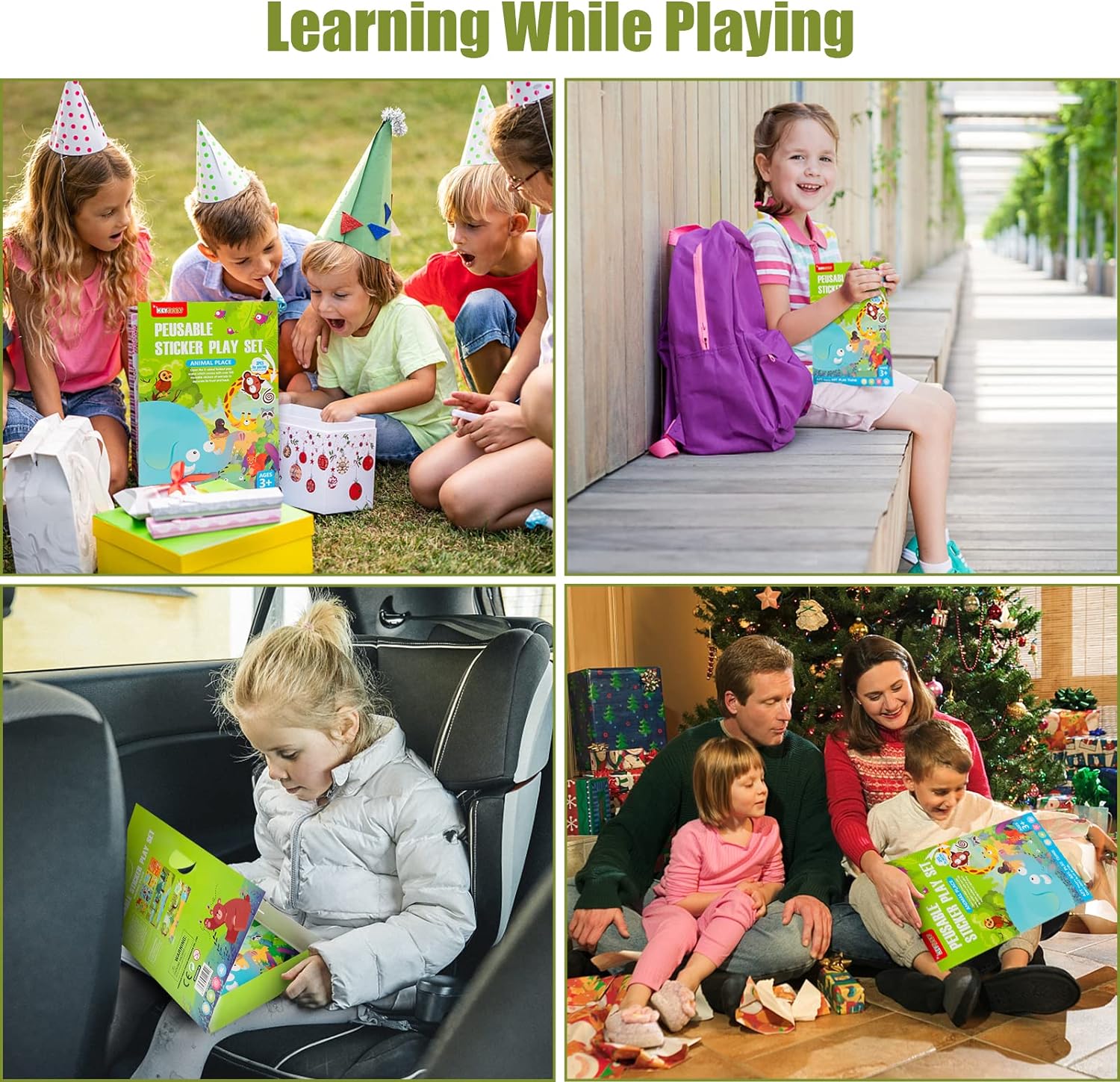 Cute Reusable Stickers Animal Place Book - 019 - Default Title - Odeez | Educational Toys Pakistan 