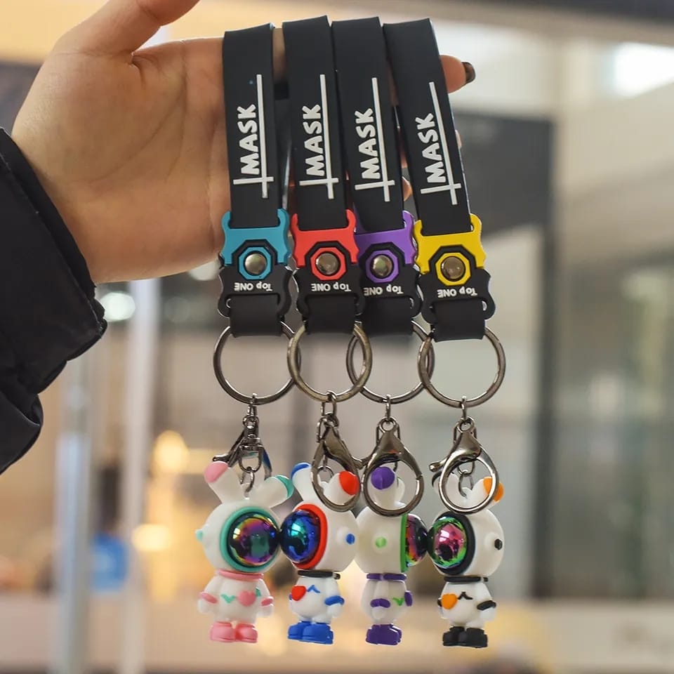 Cute Rabbit Astronaut Space Mask Doll Keychain - 442 - Default Title - Odeez | Educational Toys Pakistan 