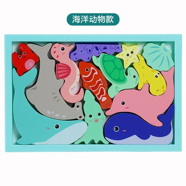 Wooden Logical Challenge Tray Blocks Game - Random Puzzle - Default Title - Odeez | Educational Toys Pakistan 