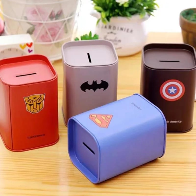 Metal Safe Money Box with Superhero Design For Kids - 99A - Default Title - Odeez | Educational Toys Pakistan 