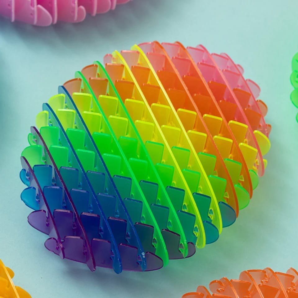 Rainbow Plastic Worm Fidget Anti Stress Shapeshifter - 856 - Default Title - Odeez | Educational Toys Pakistan 
