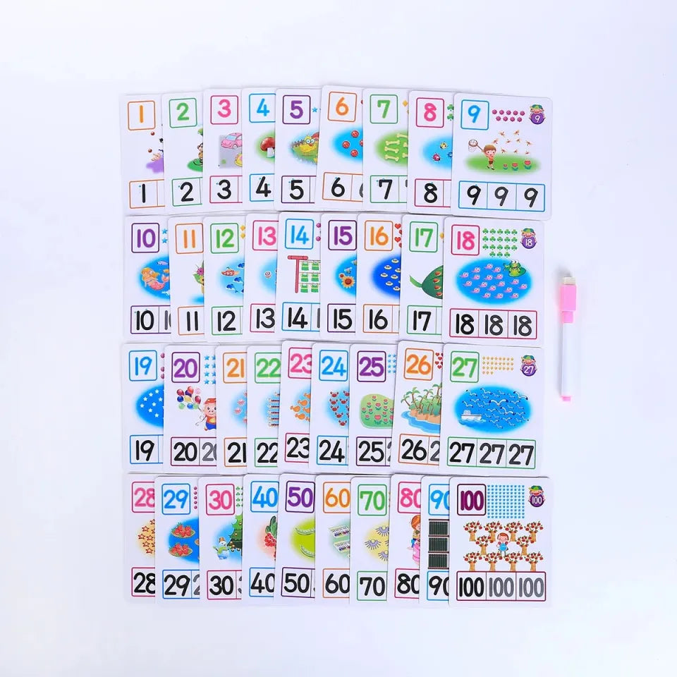 Erasable Numbers With Marker Activity Toy Flashcards for Kids