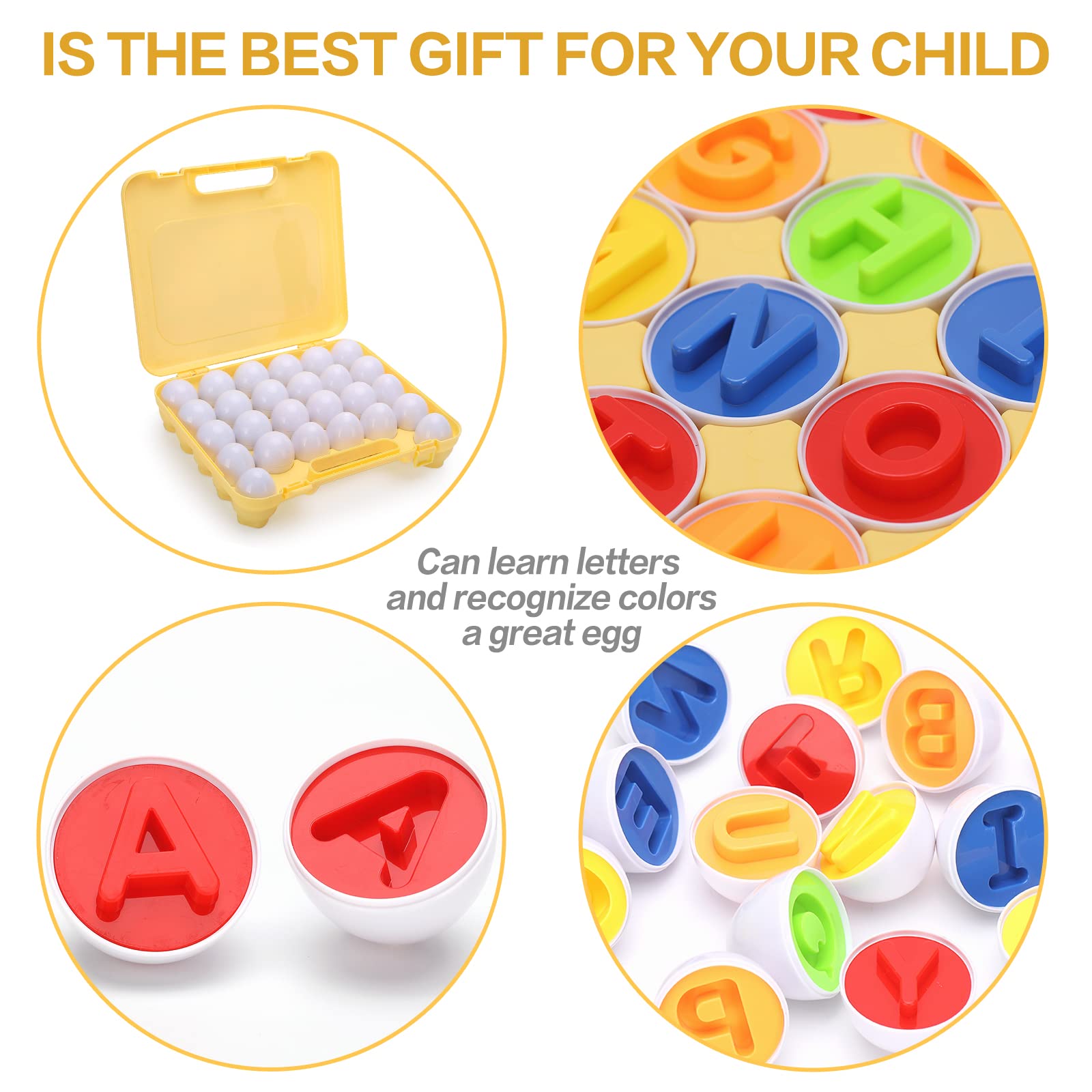 Matching Eggs Color Recognition and Alphabet 26 Pieces