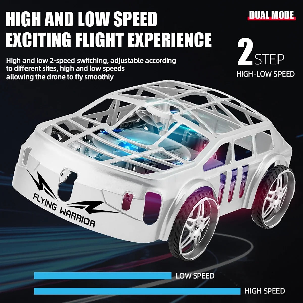 RC Drone Air Racer Flying Car One Click Take Off/Landing with LED Lights - 828