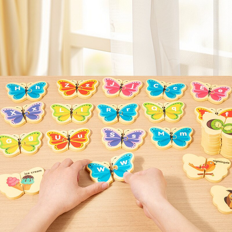 Wooden Butterfly Alphabets Learning Matching Set - 861