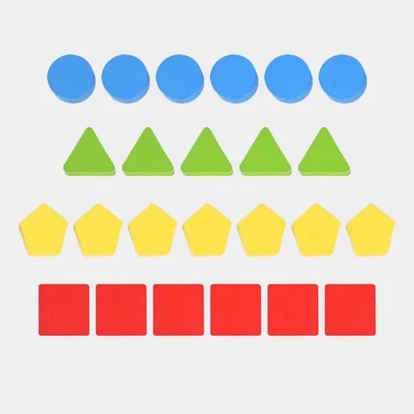 Woden Four Color Pattern Shapes Battle Two Player - 736