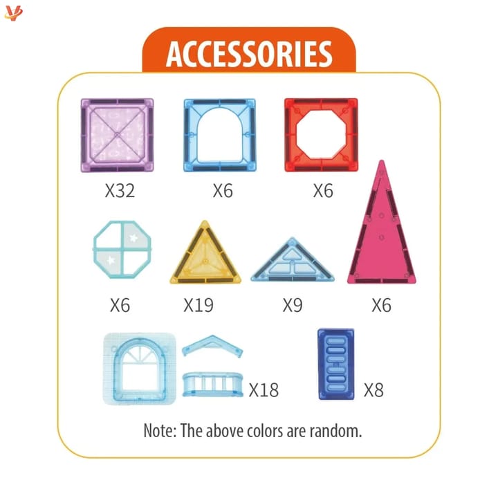 DIY Magnetic Tiles Construction Blocks Set 110 pieces - 018