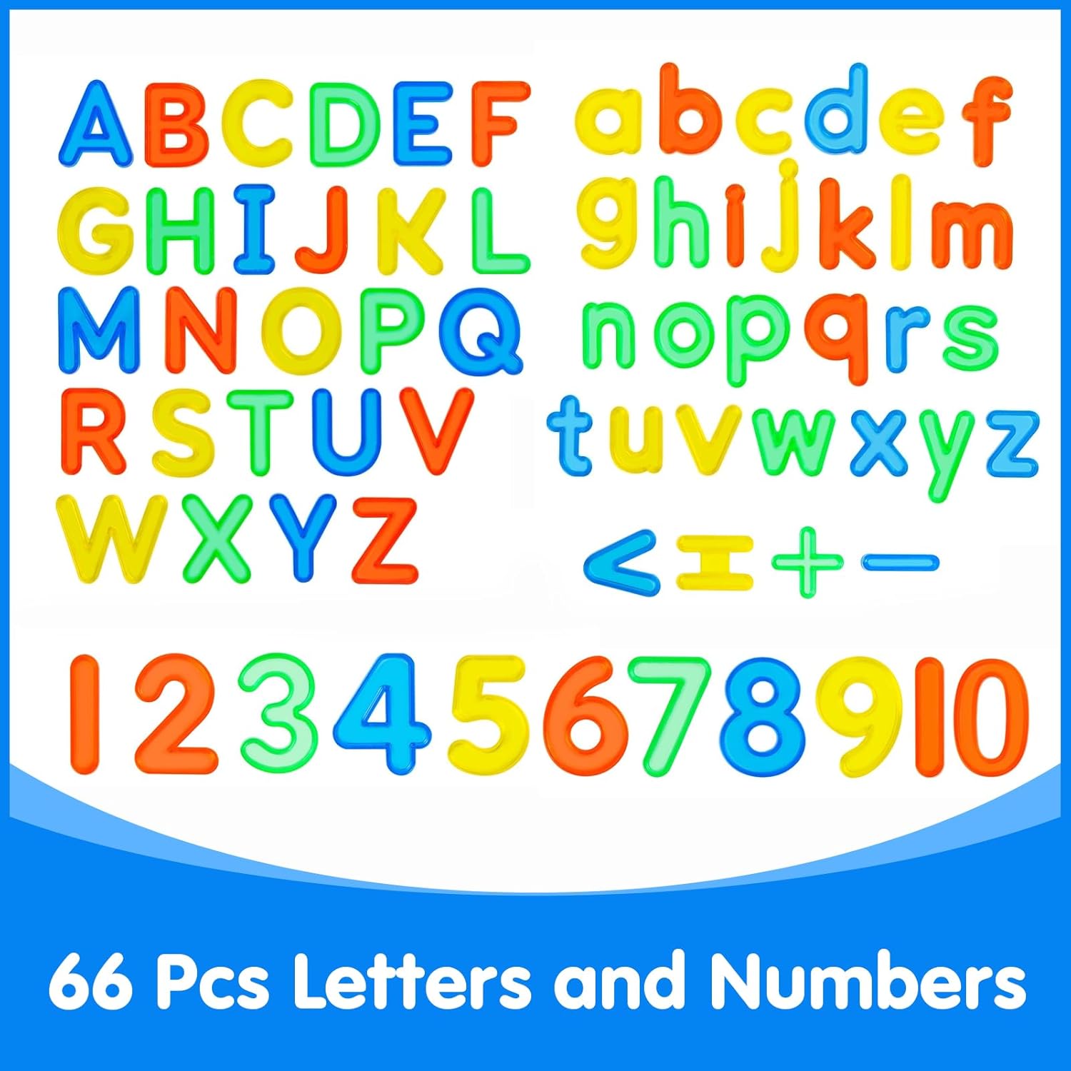 Translucent Letters and Numbers Set Jar 66 pieces - 020