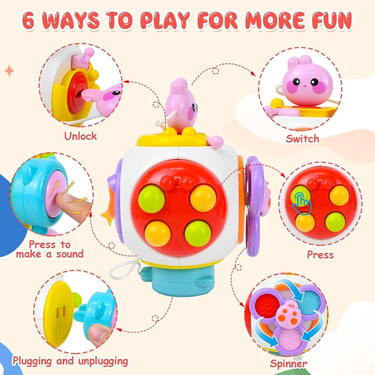 6in1 Busy Catch Ball Activity Cube - 022