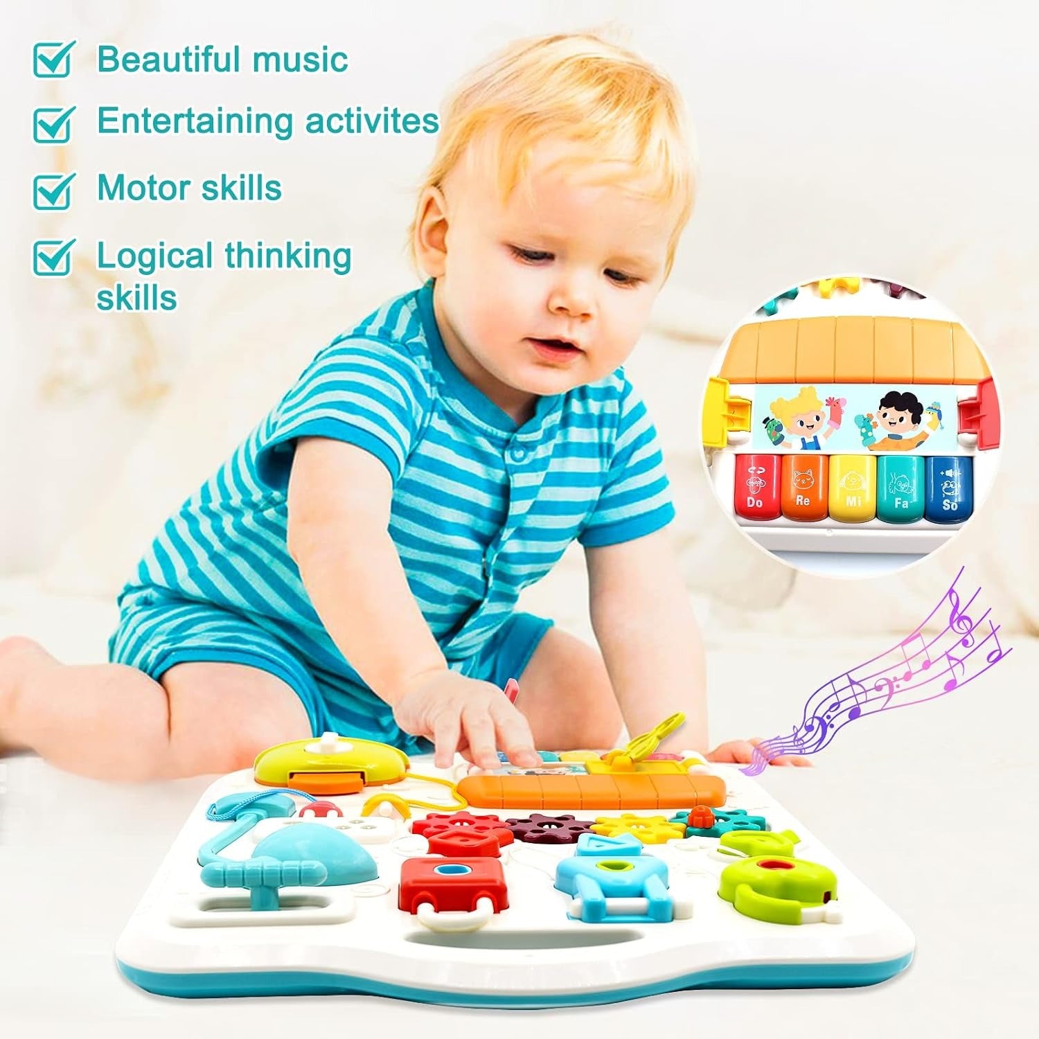 Multifunctional Busy Board Activity Learning Table for Toddlers - 017