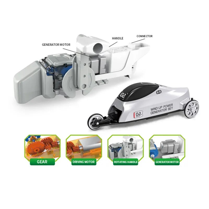 STEM DIY Wind-up Power Generator Set - 009 - Default Title - Odeez | Educational Toys Pakistan 