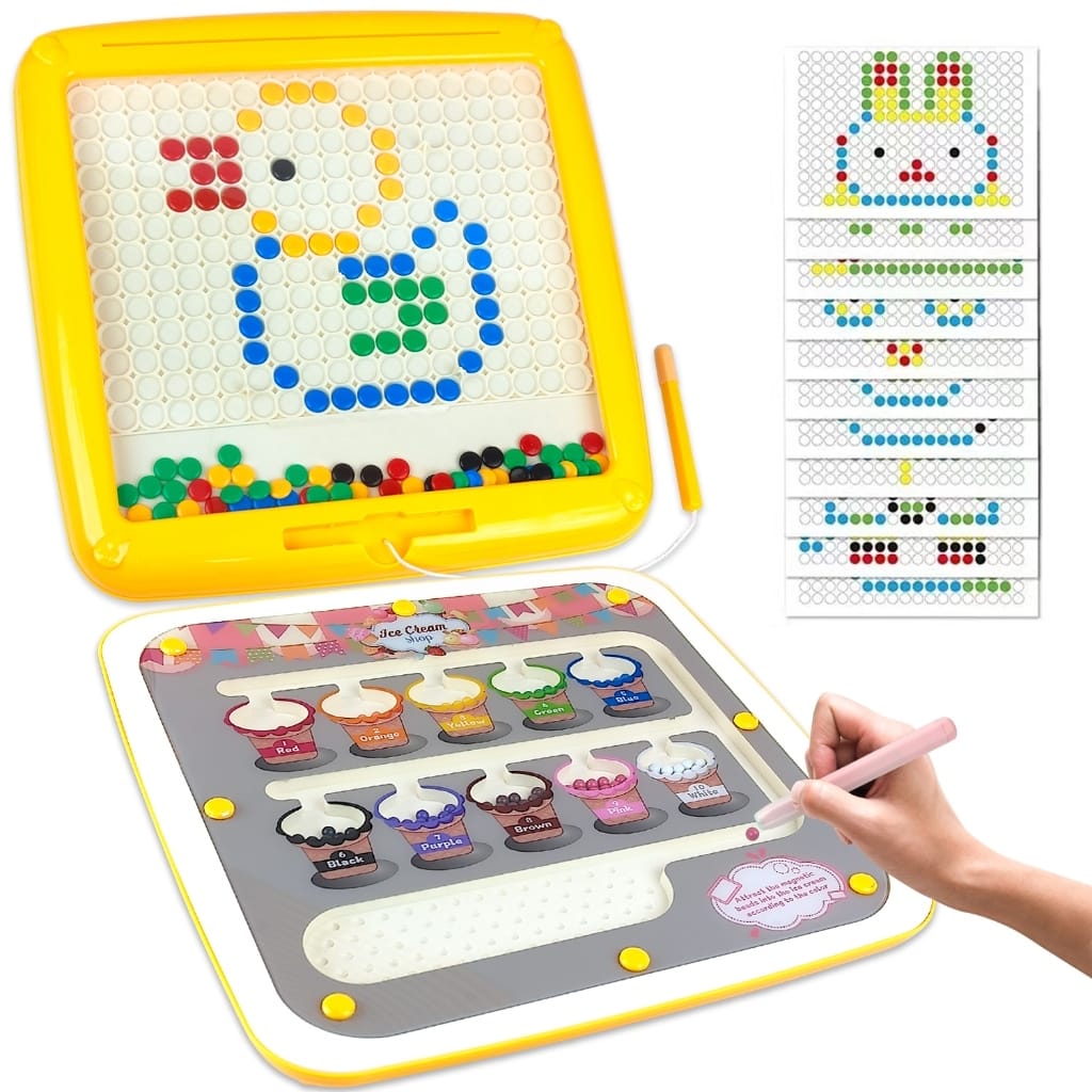 2in1 Magnetic Bead Maze Color Sorting and Drawing Board - 134 - Default Title - Odeez | Educational Toys Pakistan 