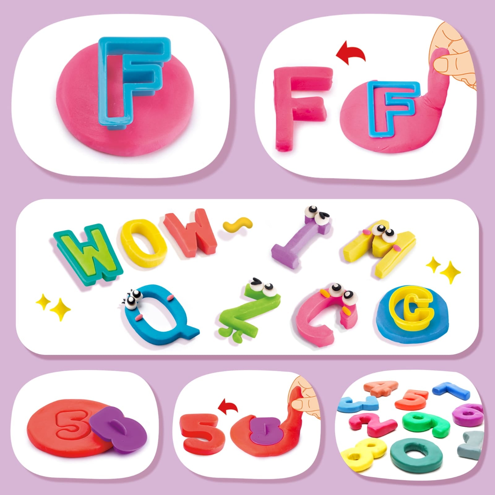 Letters and Number Color Dough Play Set - 684 - Default Title - Odeez | Educational Toys Pakistan 