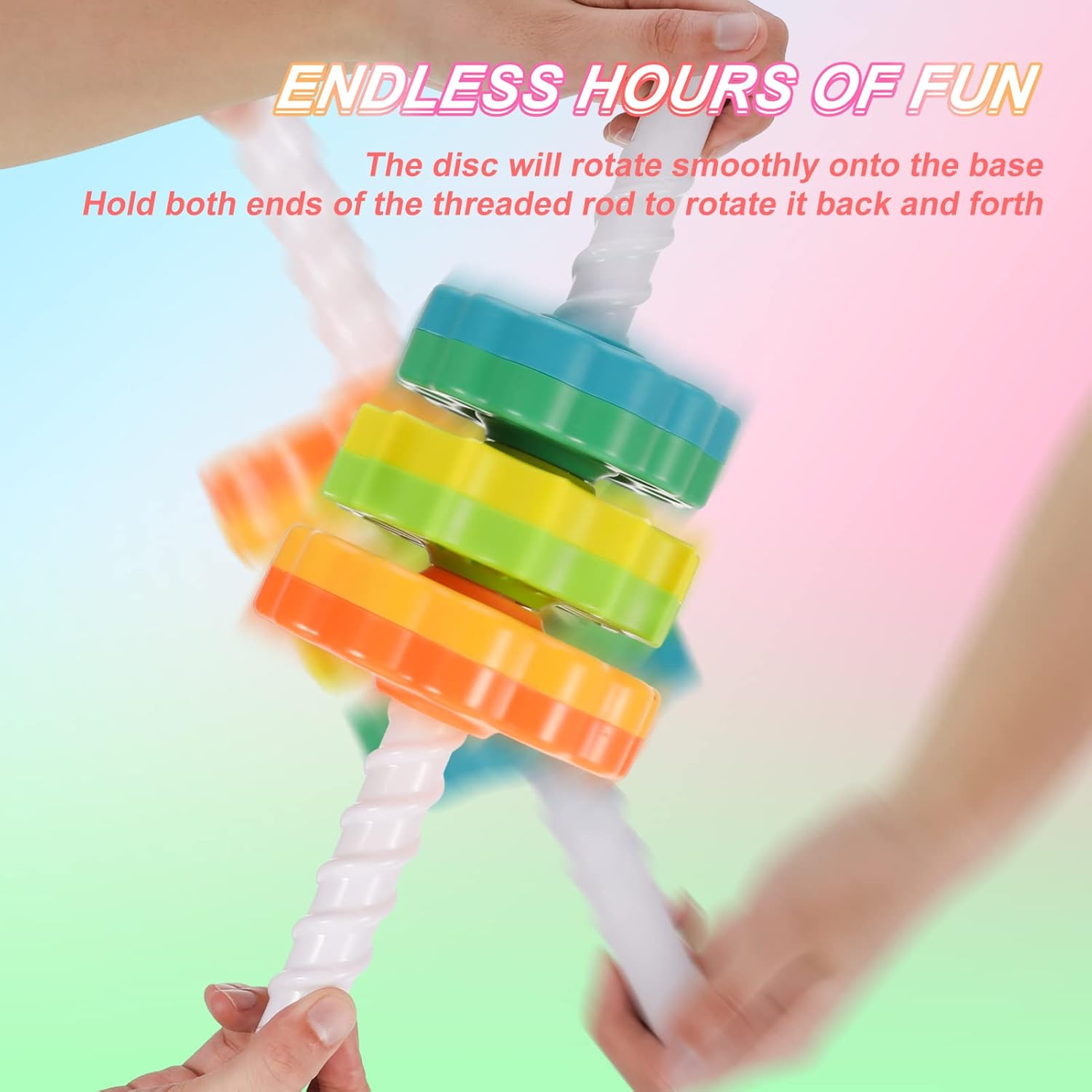 Sensory Spin Gears Stacking Five Rings Rainbow Tower - 403 - Default Title - Odeez | Educational Toys Pakistan 