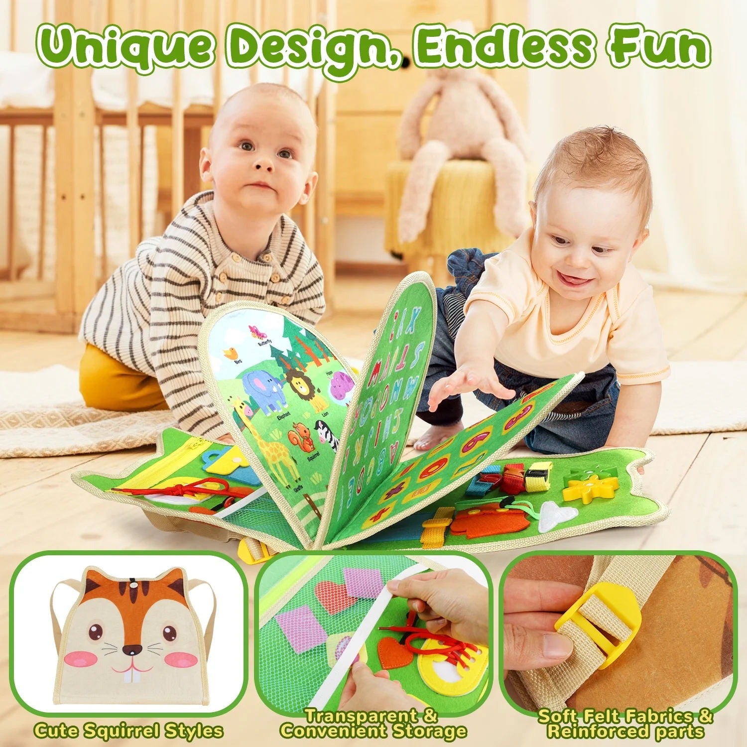 Sensory Multiple Activity Felt Quiet Busy Book for Toddlers - 368