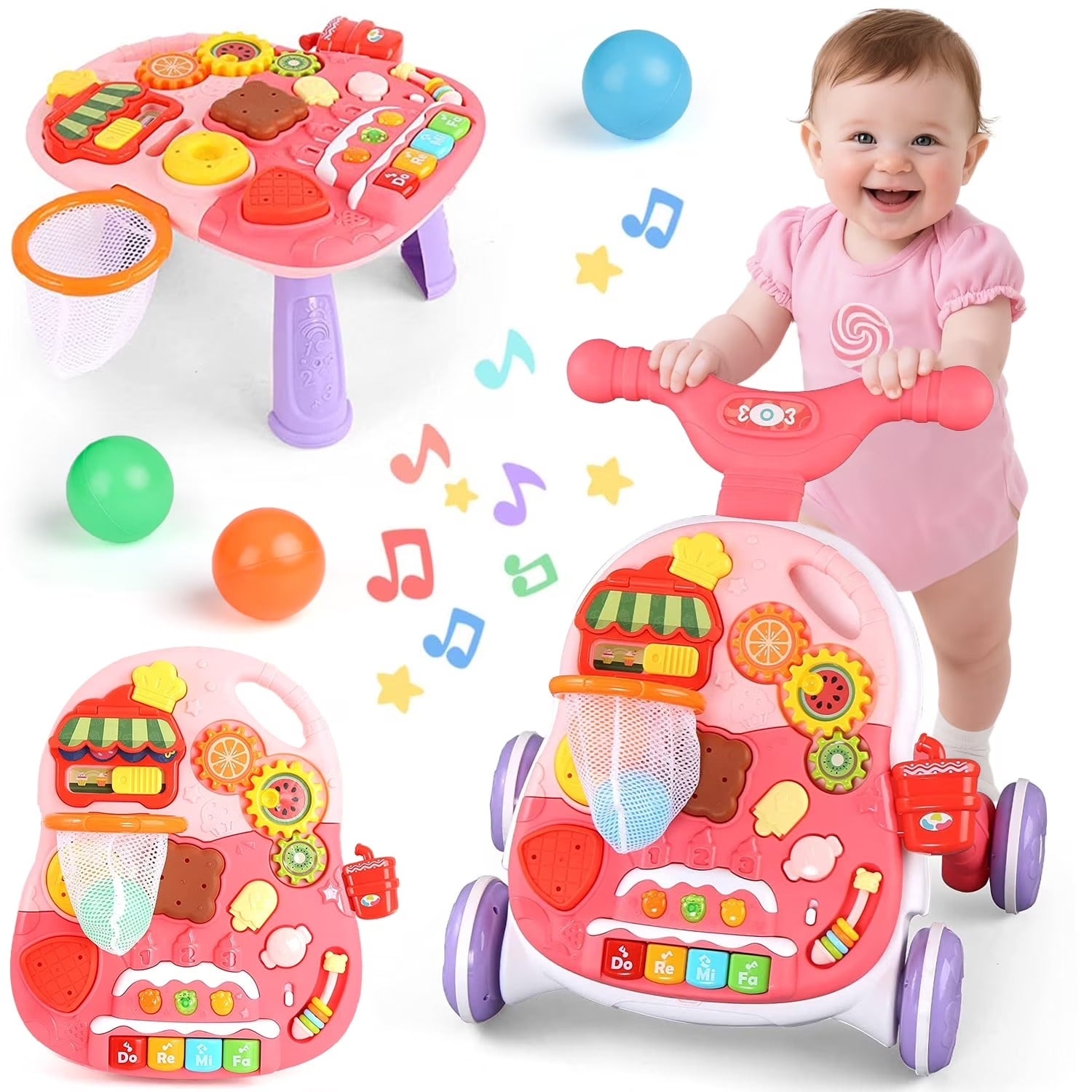 2in1 Baby Walker and Activity Table - 815