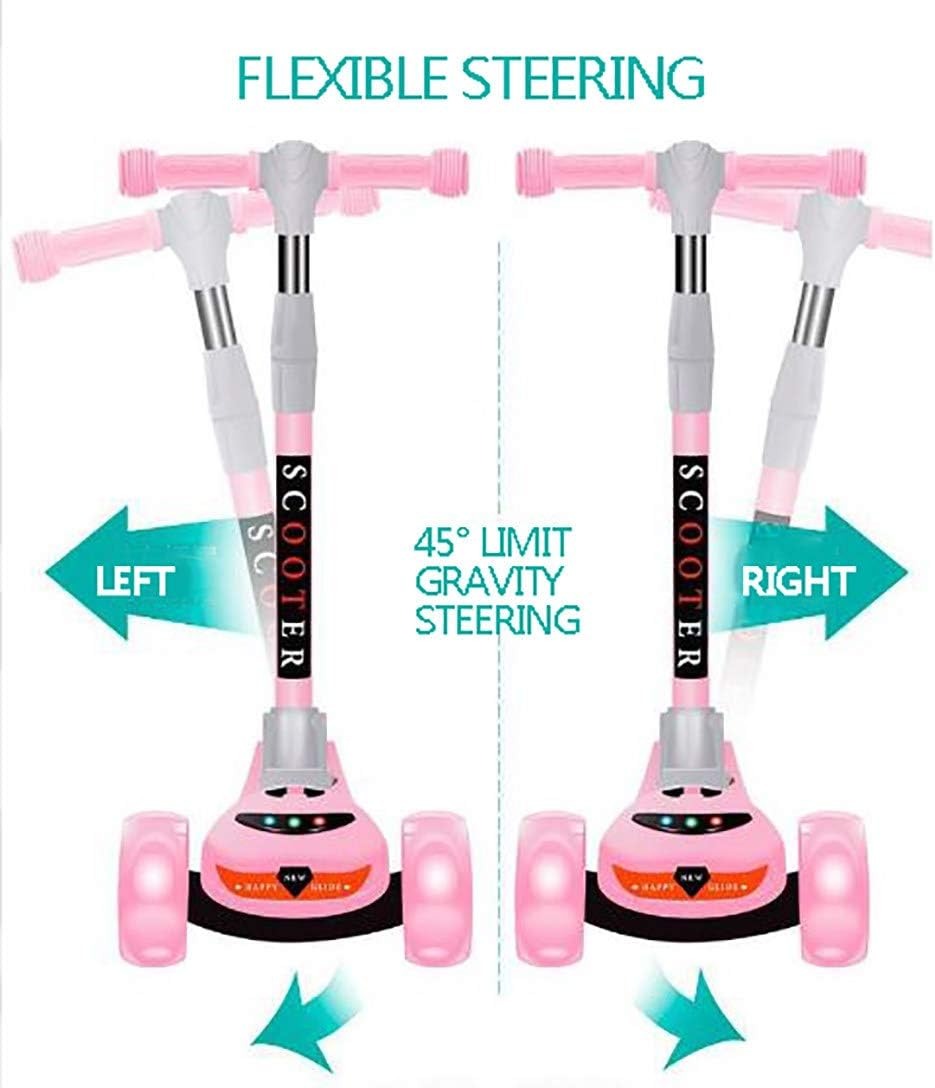 Foldable Light-Up Wheels Tri Wheels Scooter for Kids with Adjustable Height - 515