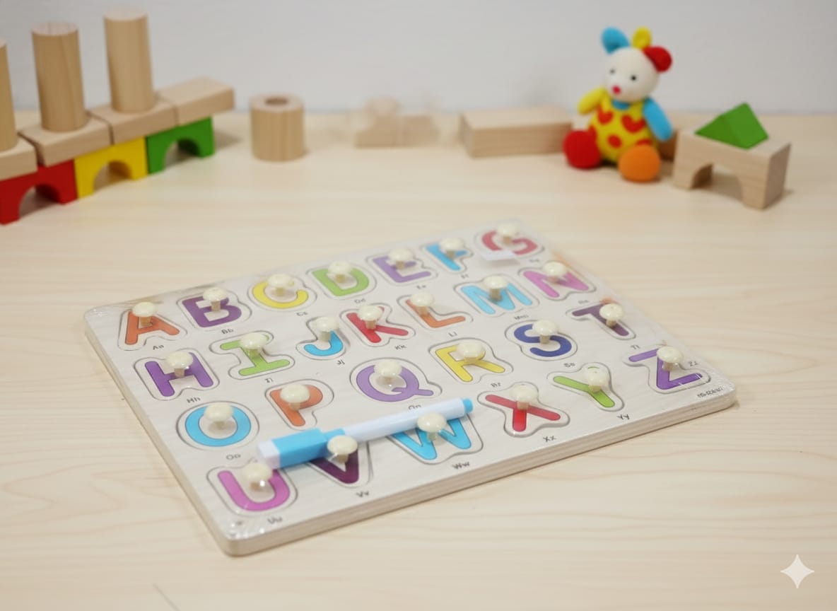 2in1 Uppercase Knob Double Sided Board With Writing Activity - 401
