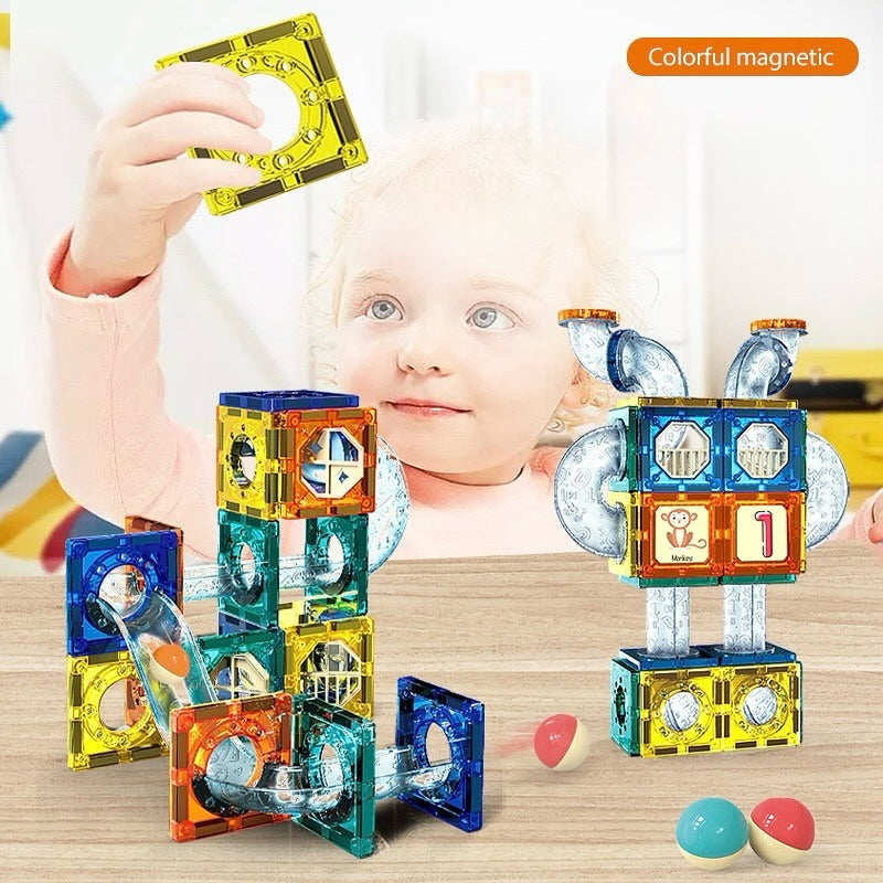 DIY Space Magnetic Pipeline Tiles Building Blocks - 68 pieces