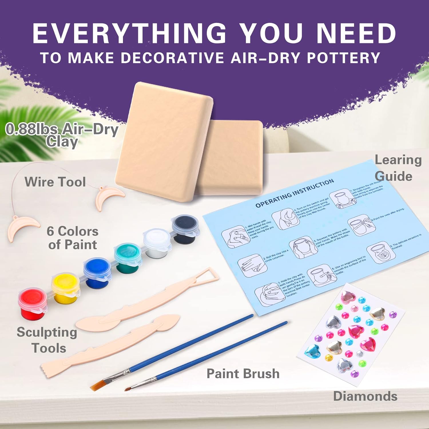 DIY Pottery Electric Machine with Paints - 30A