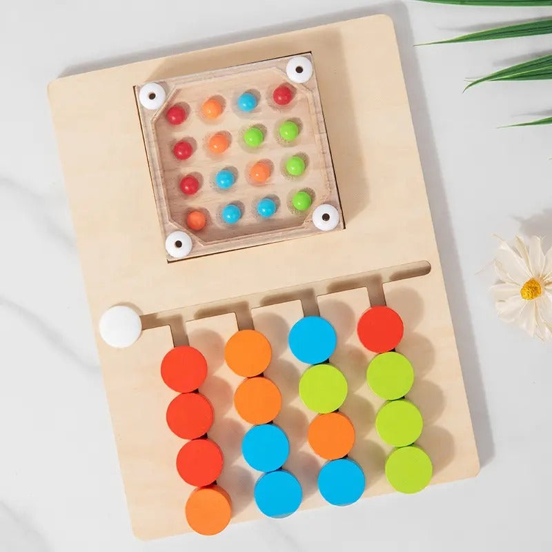 Four-Color Logic Pattern Wooden Game - 559