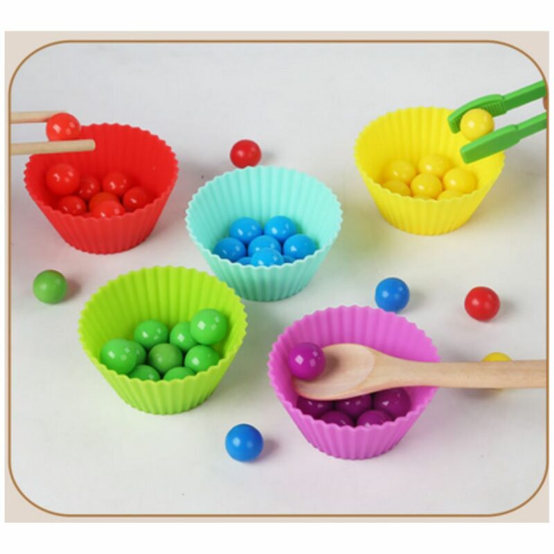 Early Education Rainbow Beads Clip Test Tube Sorting Wooden Kit - 438