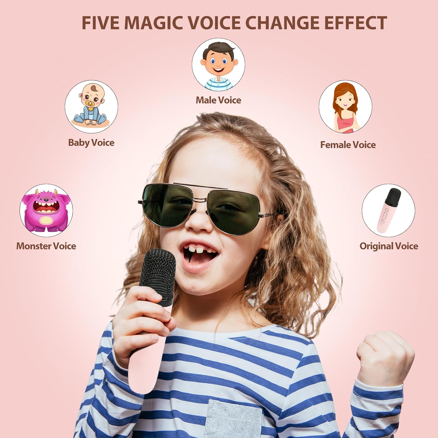 Mini Bluetooth Speaker and Mic with LED Lights for Kids Random Color - K12 - Single Mike-Double Mike - Odeez | Educational Toys Pakistan 