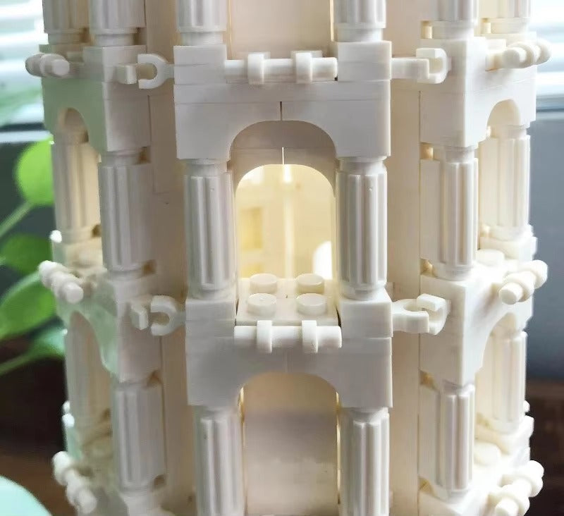 The Leaning Tower of Pisa Building Blocks Model - 1390 Pieces