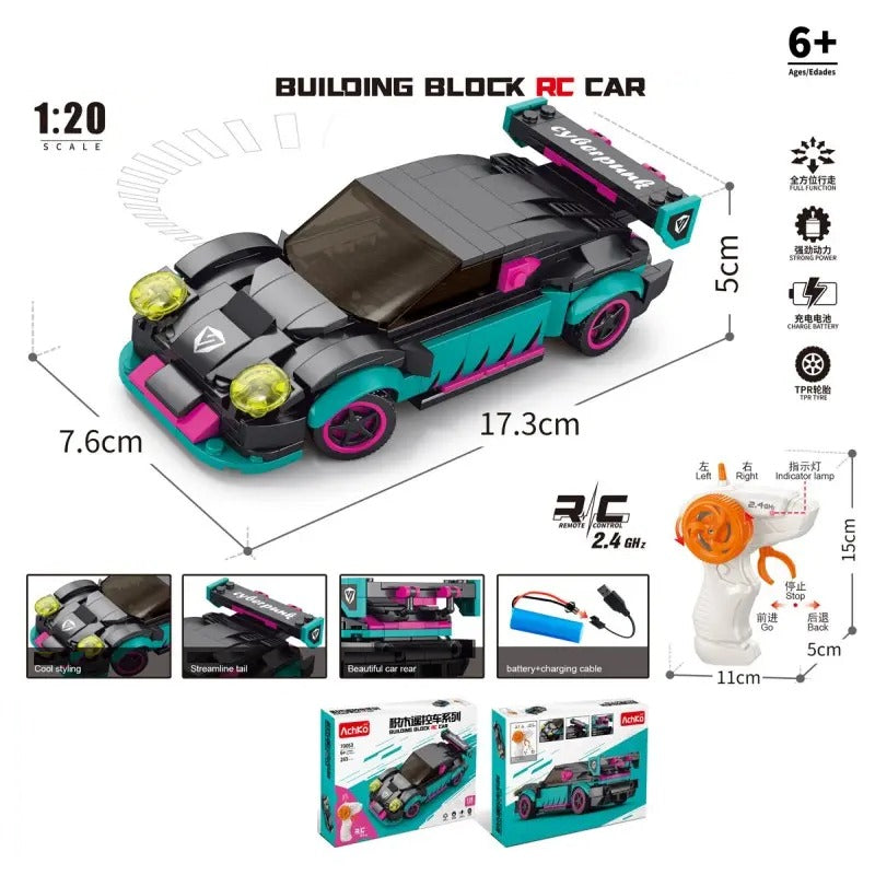 Green Racing Car RC Sports Building Blocks 265 pcs Set - 70053