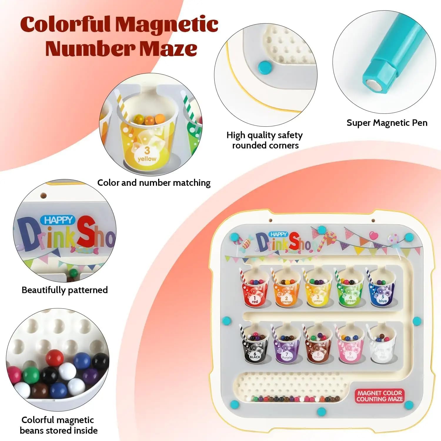 2in1 Magnetic Bead and Color Matching Drawing Board - 134 - Default Title - Odeez | Educational Toys Pakistan 