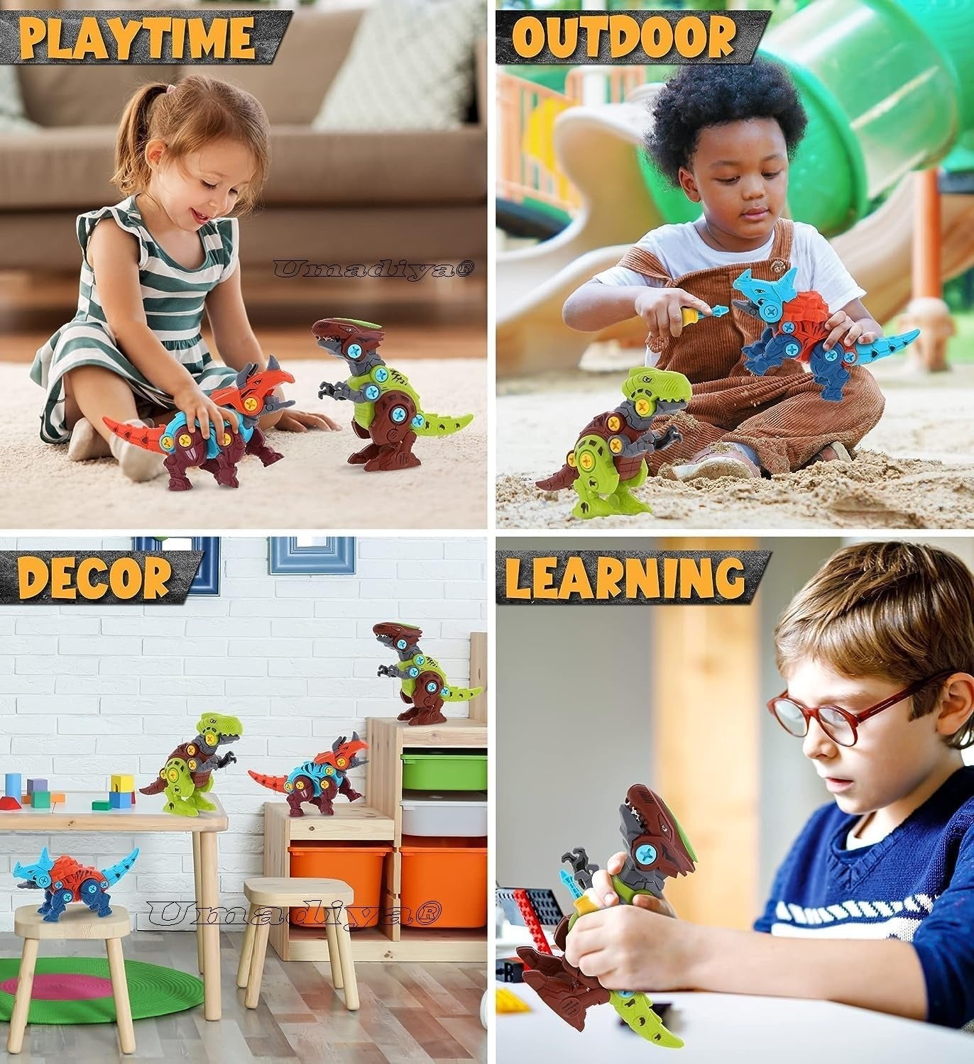 DIY Dinosaur Assembly Construction Tool Kit - 34D