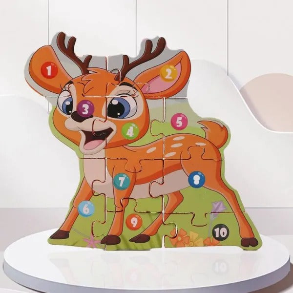 3D Animal Pattern Jigsaw Number Puzzle Random Animals - 322 - Default Title - Odeez | Educational Toys Pakistan 