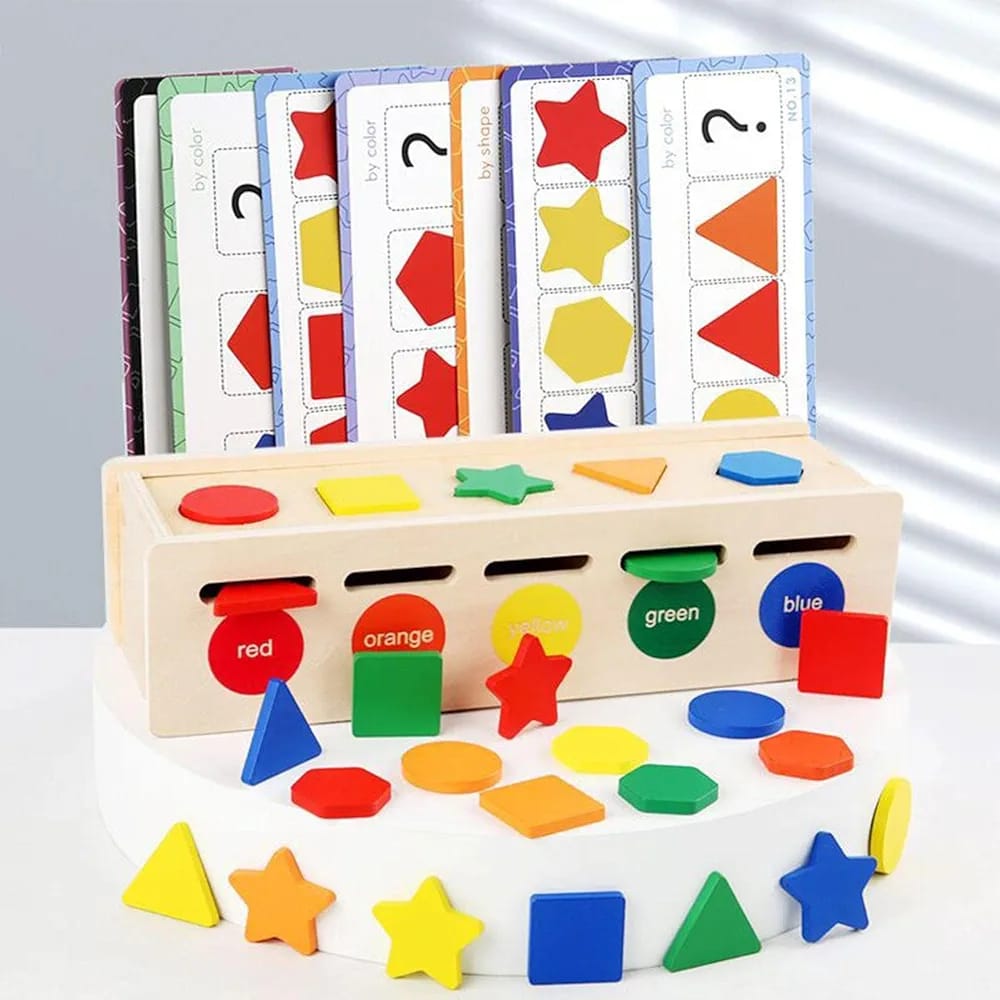 Color and Shape Wooden Montessori Early Childhood Sorting Box - 441