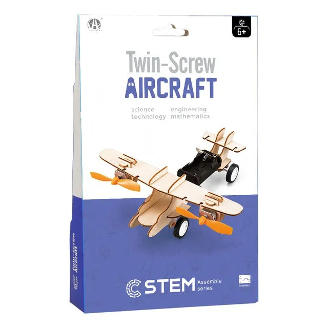 DIY Twin-Screw Air Craft Assembly Model Scientific Experiment - 048