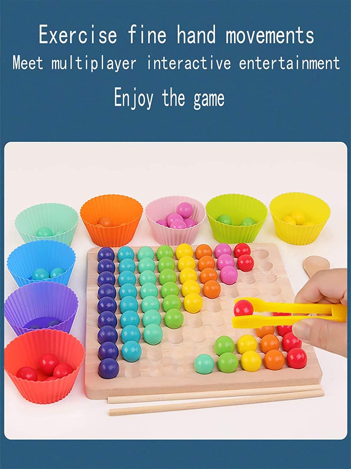 Wooden Rolling Chopsticks Bead Ball Activity - 976 - Default Title - Odeez | Educational Toys Pakistan 