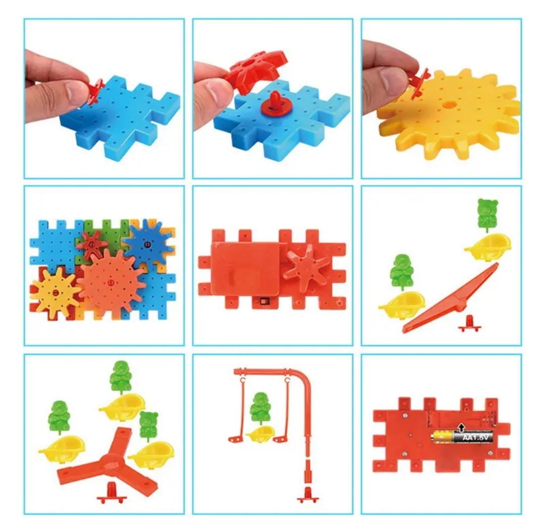 DIY Magical Gear Rotating Blocks - 81 pieces