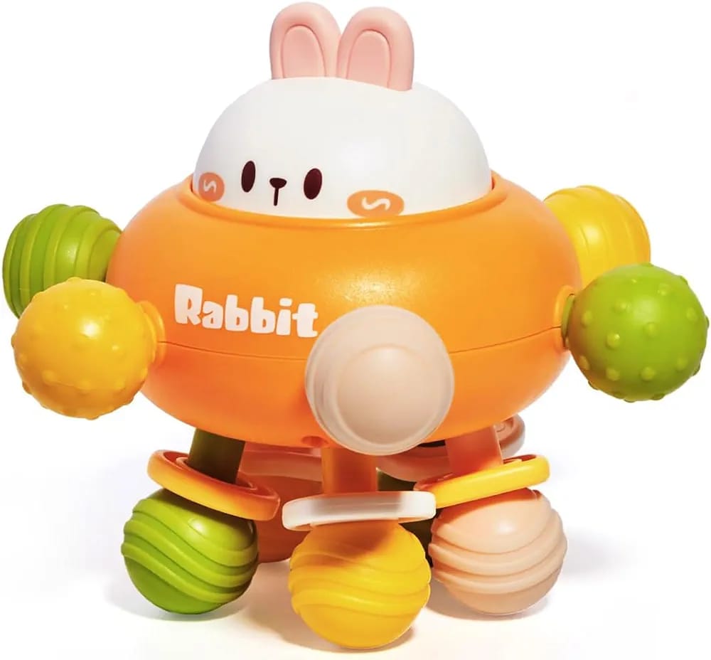 3in1 Silicone Baby Teether Hand Grip Sensory Toy - 001 - Default Title - Odeez | Educational Toys Pakistan 