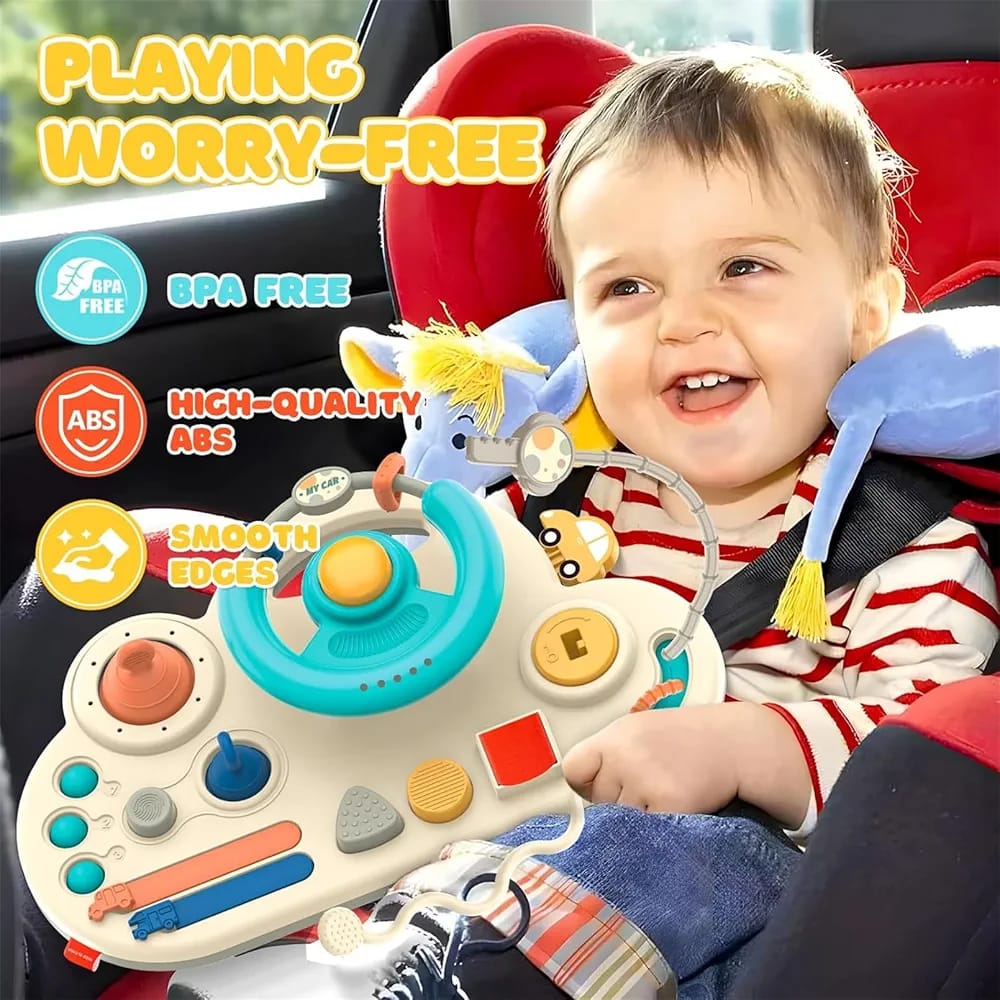 Busy Activity Steering Wheel Baby Pull String Toy - 583