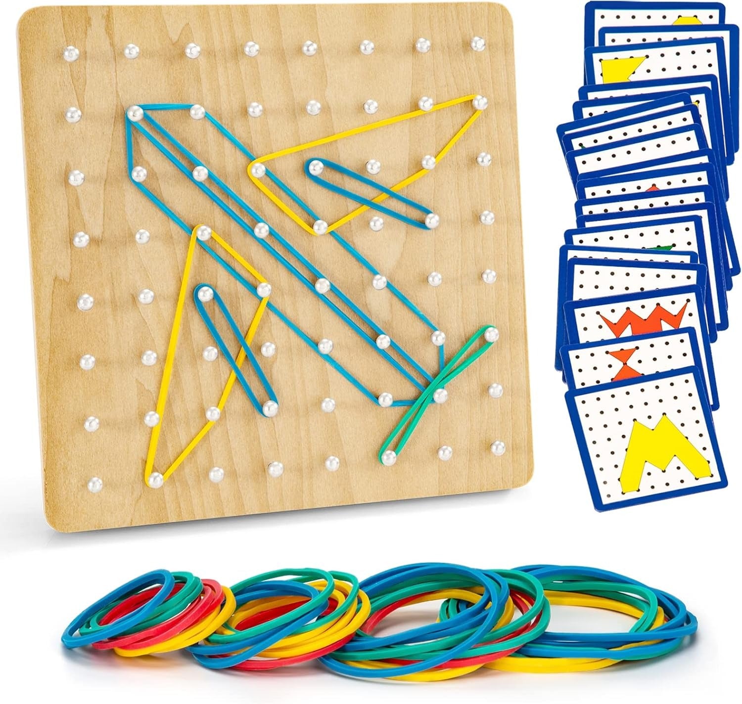 Wooden Geometry Geoboard Pattern Rubber Band Kit - 641