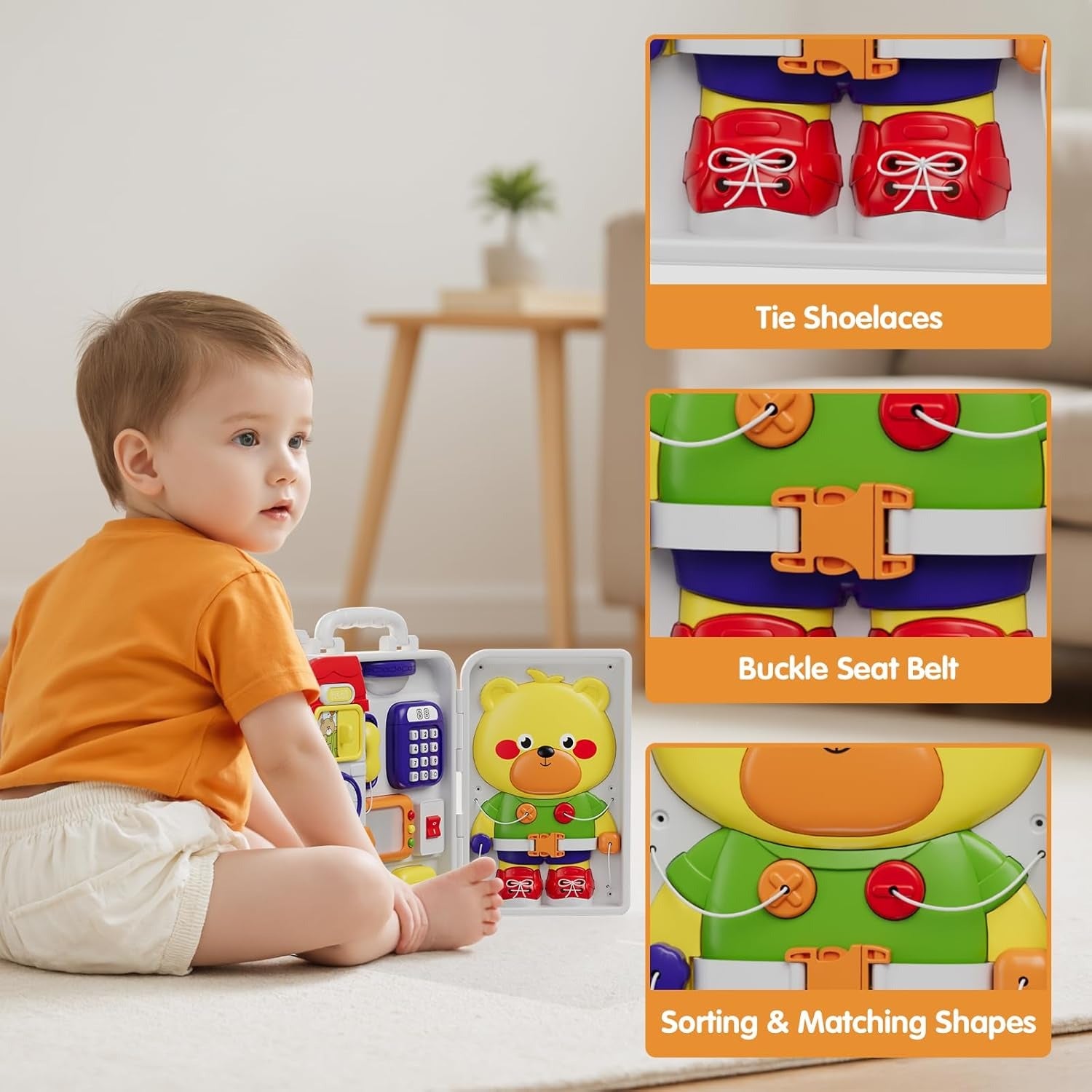 Montessori Sensory Multiple Activities Busy Board for Toddlers - 213