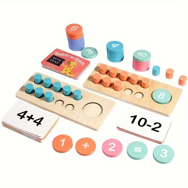 Wooden Counting Ten Frame Maths Learning Set - 565